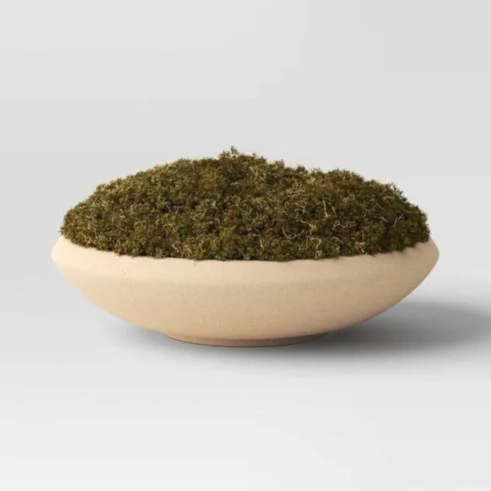 NEW Threshold - Faux Moss Bowl Green